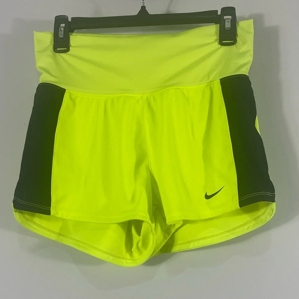 Women’s Nike Neon Green & Black, high waisted shorts, Small - Picture 7 of 7
